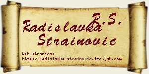 Radislavka Strainović vizit kartica